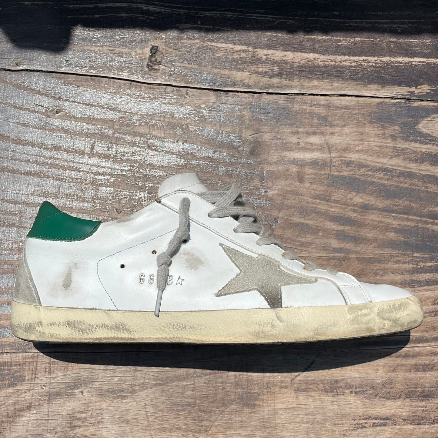 GOLDEN GOOSE Super-Star White Green Sneakers