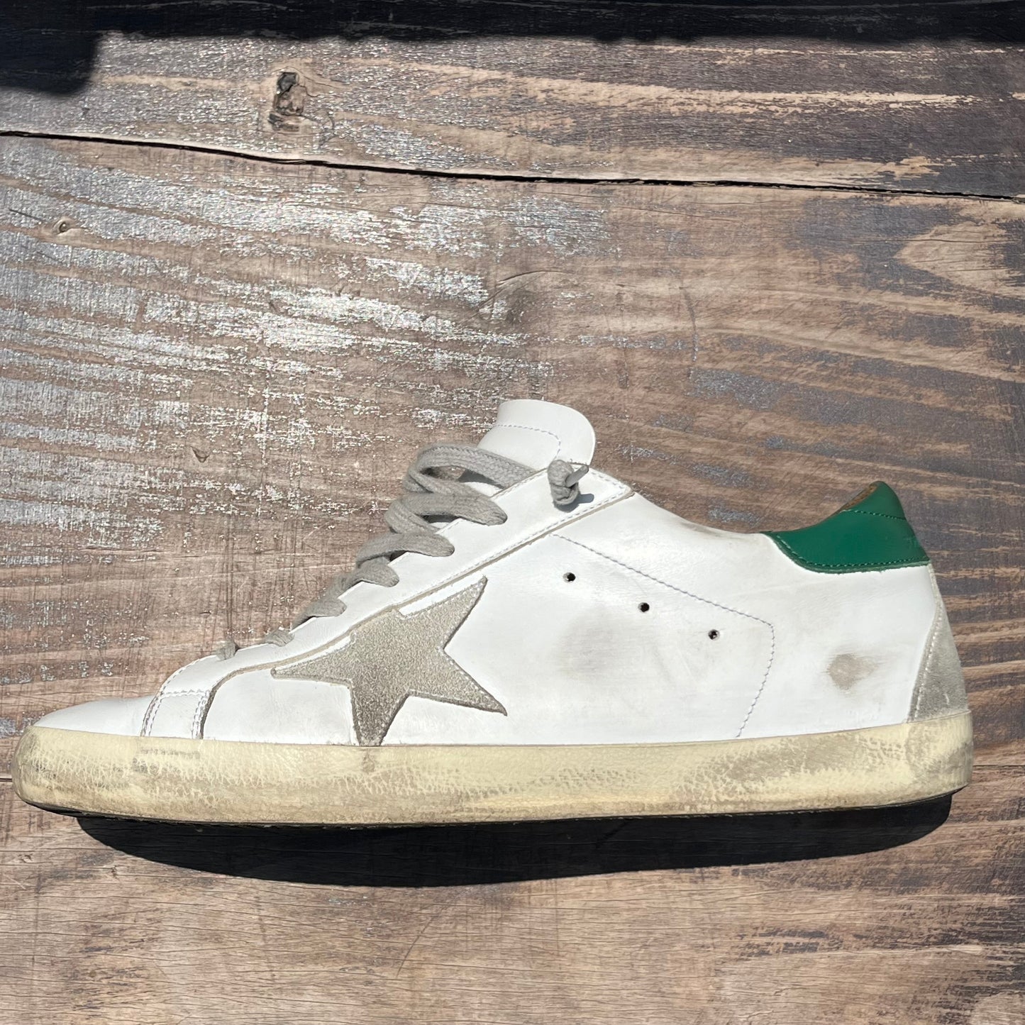 GOLDEN GOOSE Super-Star White Green Sneakers