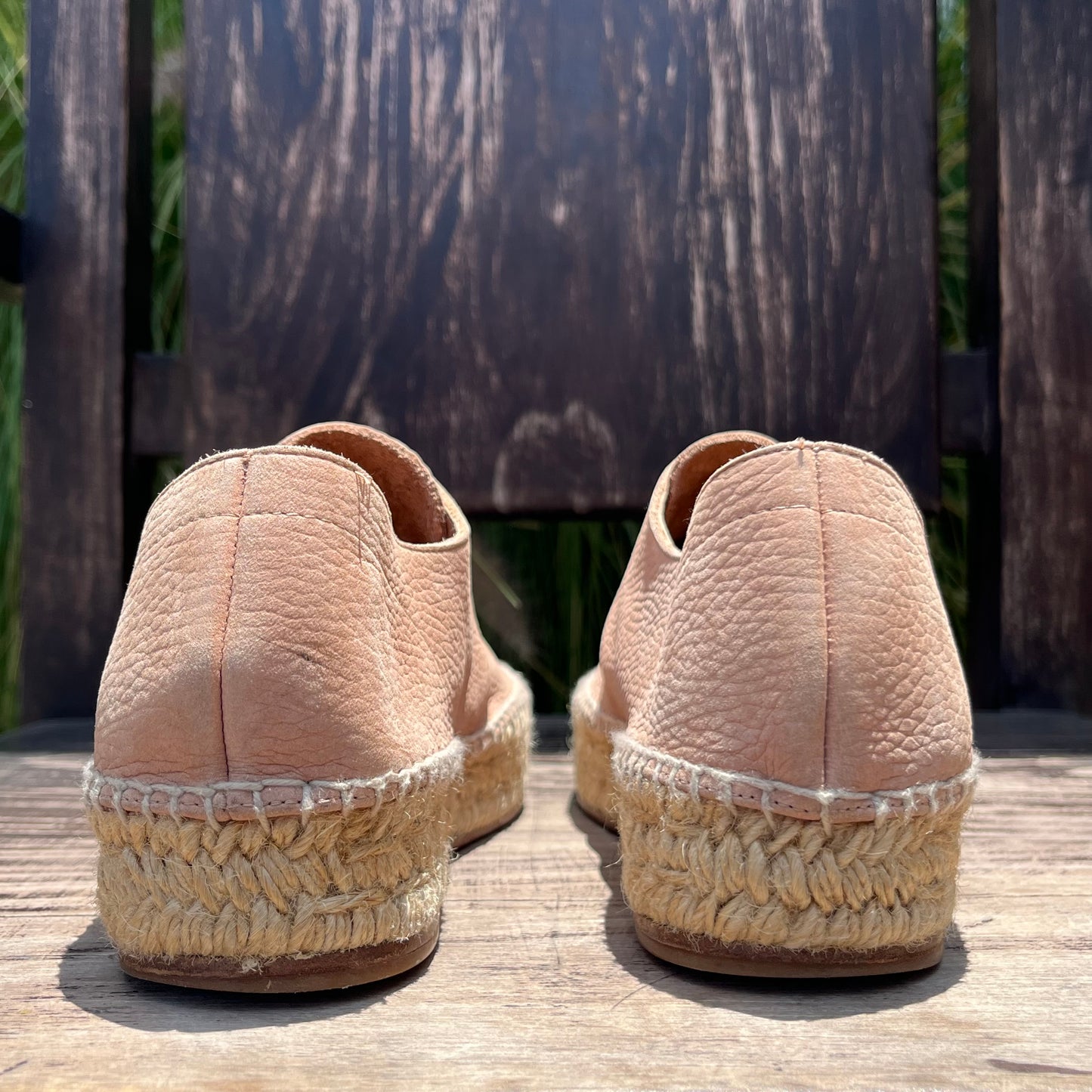 Alpargatas de plataforma Devon con cremallera en piel color rubor de ALEXANDER WANG