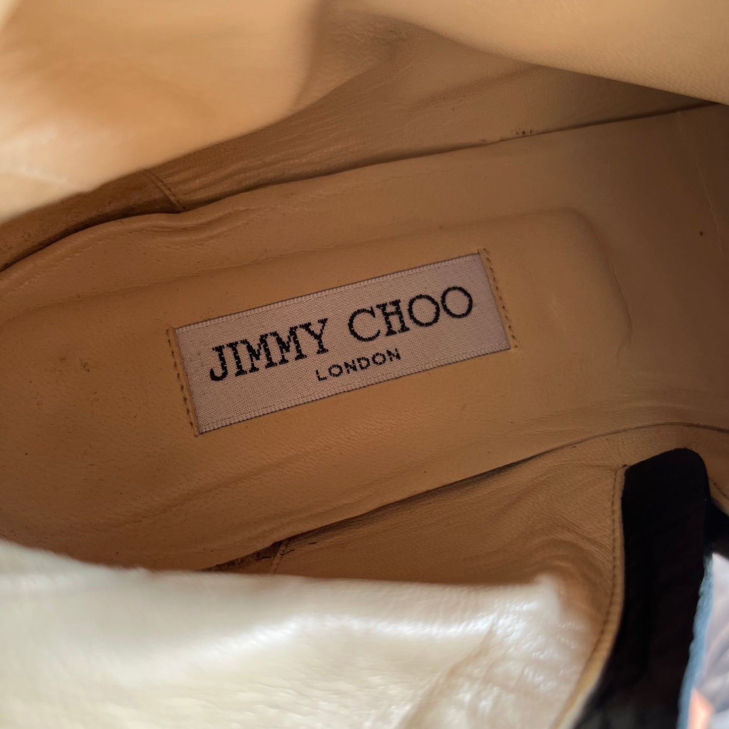 JIMMY CHOO Black Leather Classic Almond Toe Riding High Flat Boots