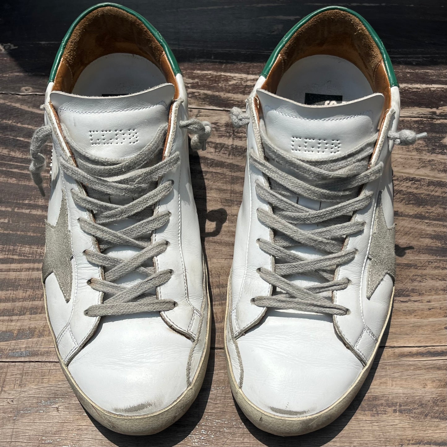GOLDEN GOOSE Super-Star White Green Sneakers
