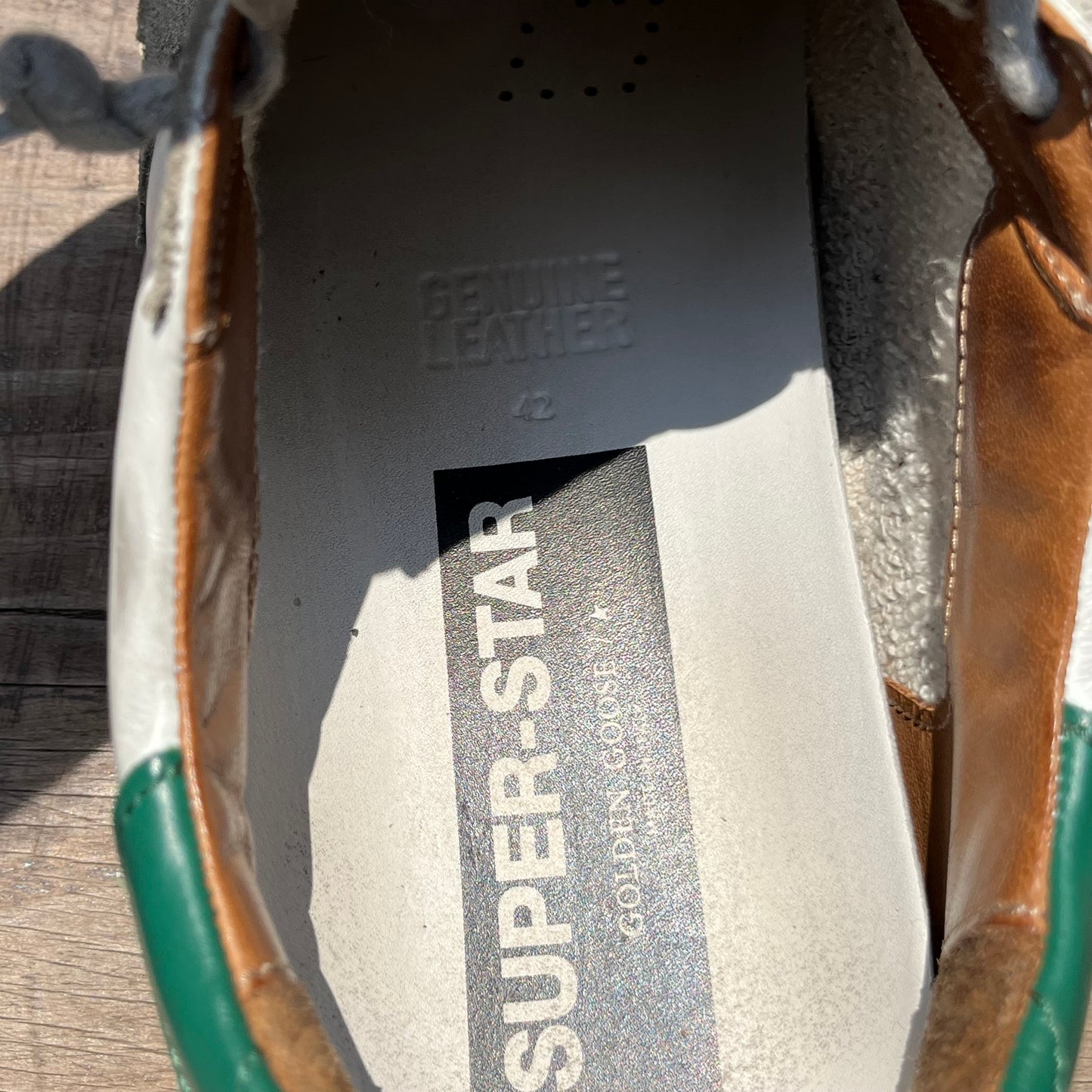 GOLDEN GOOSE Super-Star White Green Sneakers