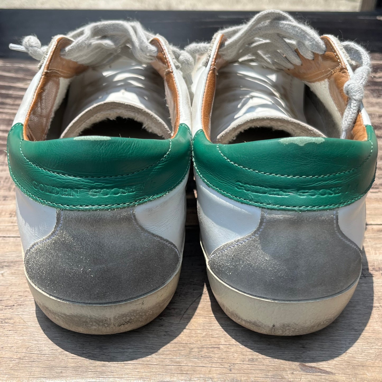 GOLDEN GOOSE Super-Star White Green Sneakers