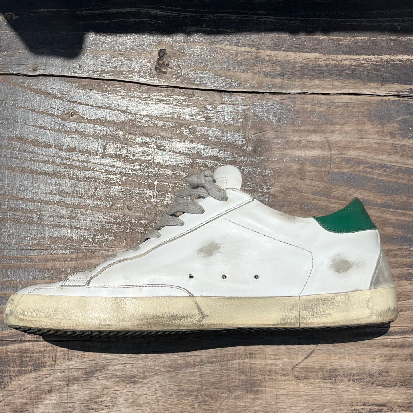 GOLDEN GOOSE Super-Star White Green Sneakers