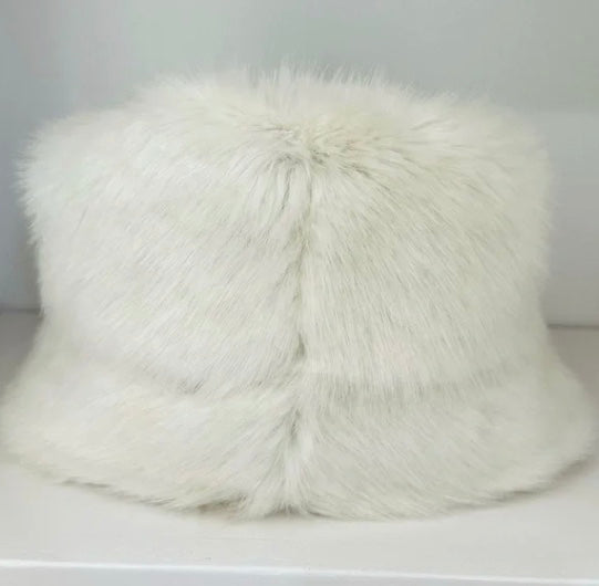 Dolce And Gabbana RARE Logo Black White Fur Bucket Hat