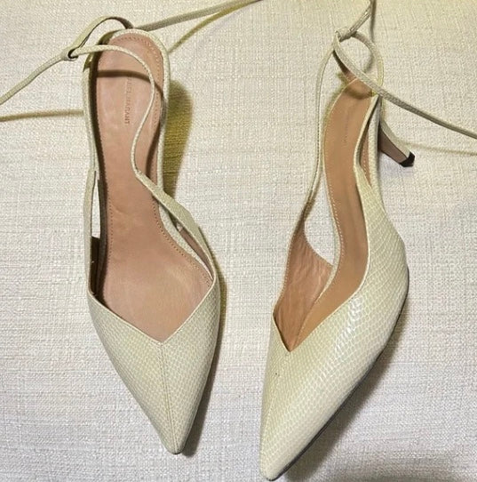 ISABEL MARANT Pesar 50 Snakeskin Leather Wrap Around Pointed Pumps