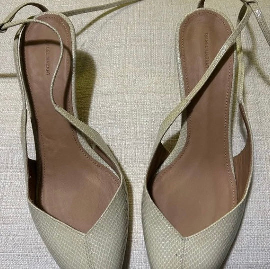 ISABEL MARANT Pesar 50 Snakeskin Leather Wrap Around Pointed Pumps
