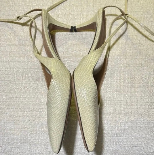 ISABEL MARANT Pesar 50 Snakeskin Leather Wrap Around Pointed Pumps