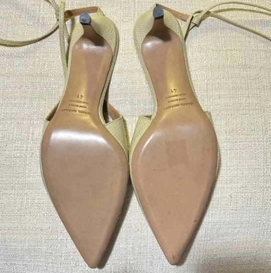ISABEL MARANT Pesar 50 Snakeskin Leather Wrap Around Pointed Pumps