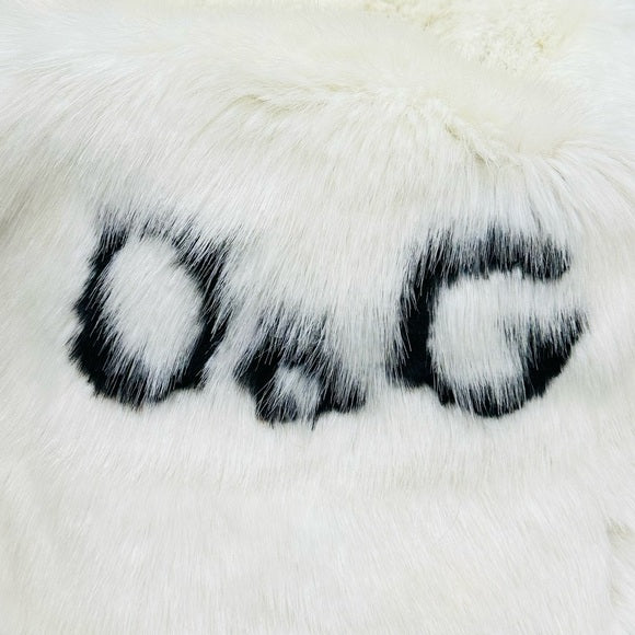 Dolce And Gabbana RARE Logo Black White Fur Bucket Hat