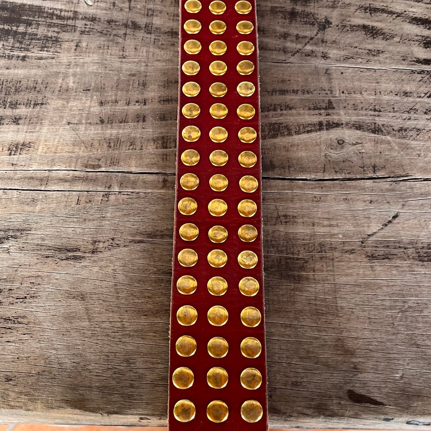 GUCCI MARMONT GG LOGO RED LEATHER STUDDED BELT RARE