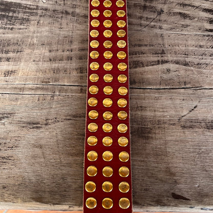 GUCCI MARMONT GG LOGO RED LEATHER STUDDED BELT RARE