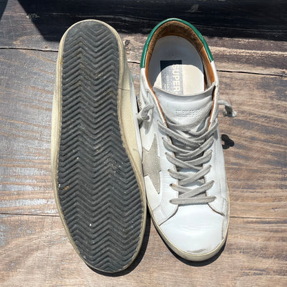 GOLDEN GOOSE Super-Star White Green Sneakers
