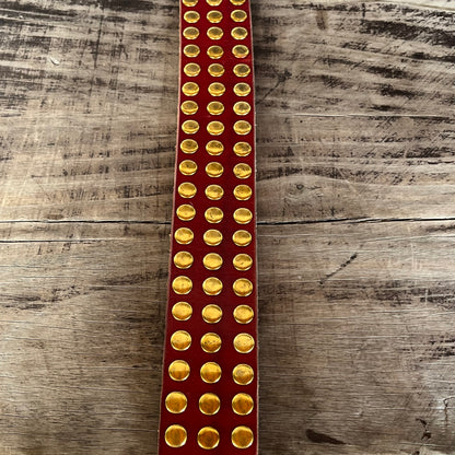 GUCCI MARMONT GG LOGO RED LEATHER STUDDED BELT RARE