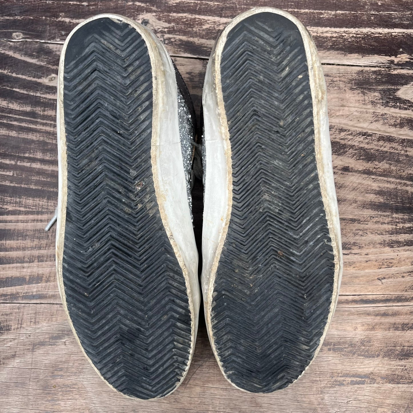Golden Goose Limited Edition Glitter Zebra Pony Hair Mid Star Sneakers