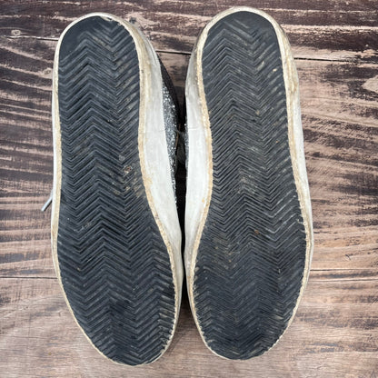 Golden Goose Limited Edition Glitter Zebra Pony Hair Mid Star Sneakers