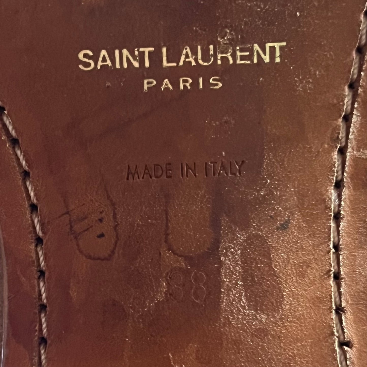 SAINT LAURENT YSL Wyatt Jodphur Suede Mid Heel Boots