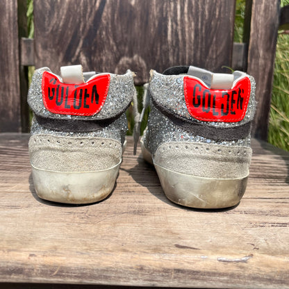 Golden Goose Limited Edition Glitter Zebra Pony Hair Mid Star Sneakers