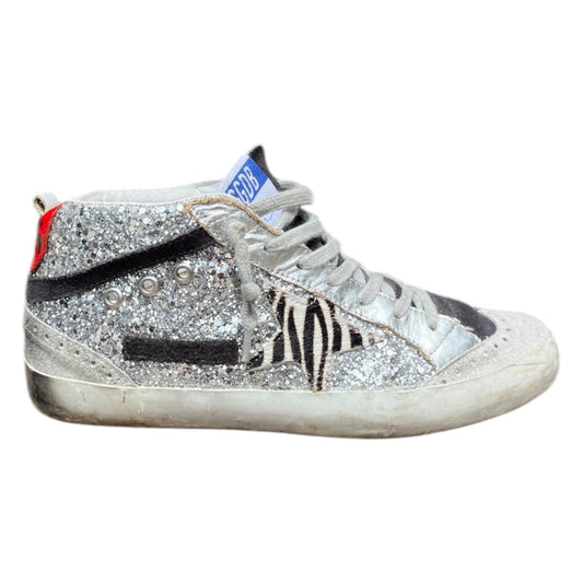 Golden Goose Limited Edition Glitter Zebra Pony Hair Mid Star Sneakers
