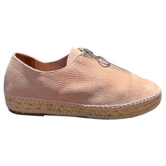 Alpargatas de plataforma Devon con cremallera en piel color rubor de ALEXANDER WANG