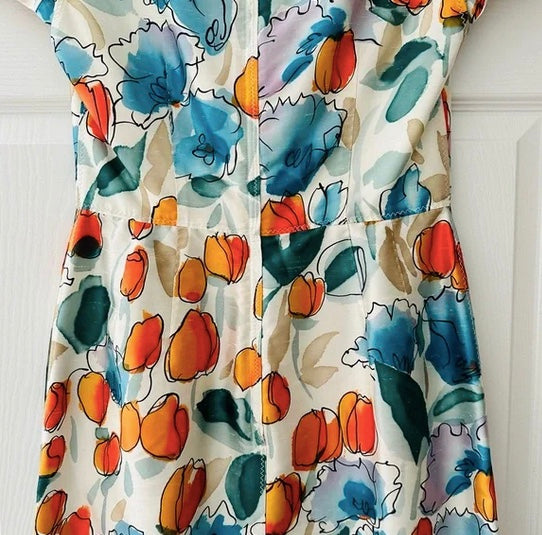 Dolce And Gabbana SS 2006 Watercolor Floral Sheath Dress
