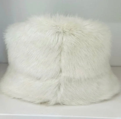 Dolce And Gabbana RARE Logo Black White Fur Bucket Hat