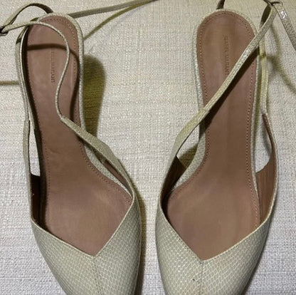 ISABEL MARANT Pesar 50 Snakeskin Leather Wrap Around Pointed Pumps