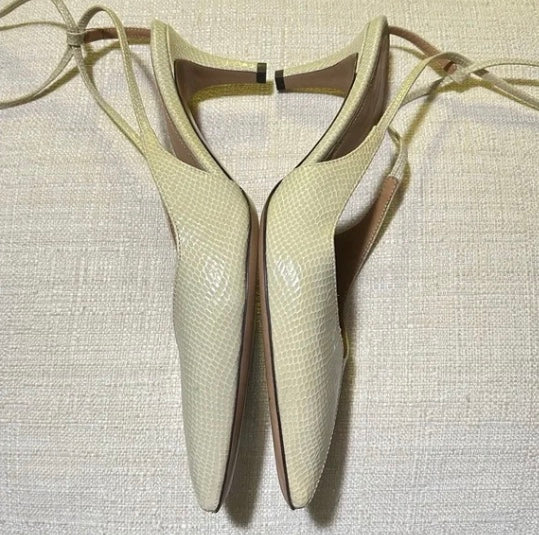 ISABEL MARANT Pesar 50 Snakeskin Leather Wrap Around Pointed Pumps